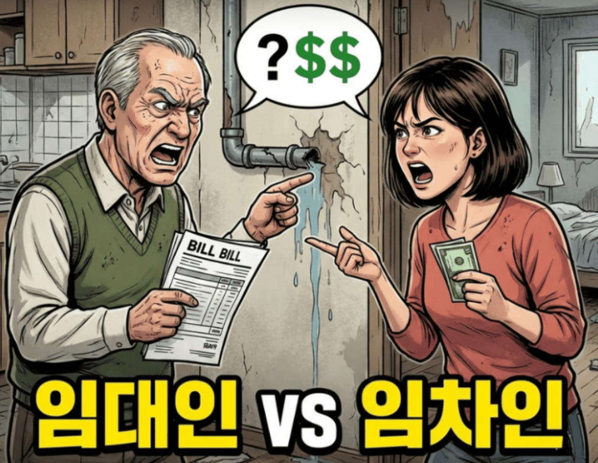 전세 수리비 분쟁 집주인 부담 임차인 부담 상황 보일러 수리 누수 1