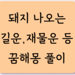돼지가 나오는 길운 불운 재물운 등 꿈해몽 풀이 해석 6