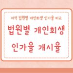 법원별 개인회생 인가율 개시율 지역 법원별 개인회생 인가율 비교 분석 5